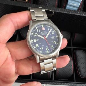 Wenger Swiss Military Men 7299X/T Silver Tone Quartz Analog 41mm Watch